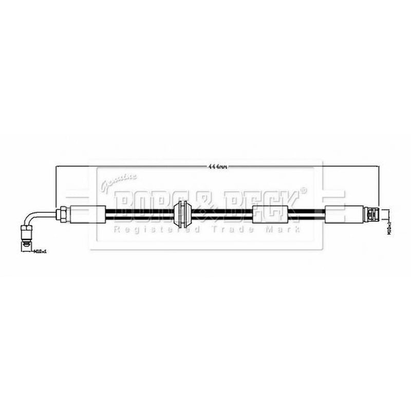 Borg & Beck Brake Hydraulic Hose Line Front Right BBH8890