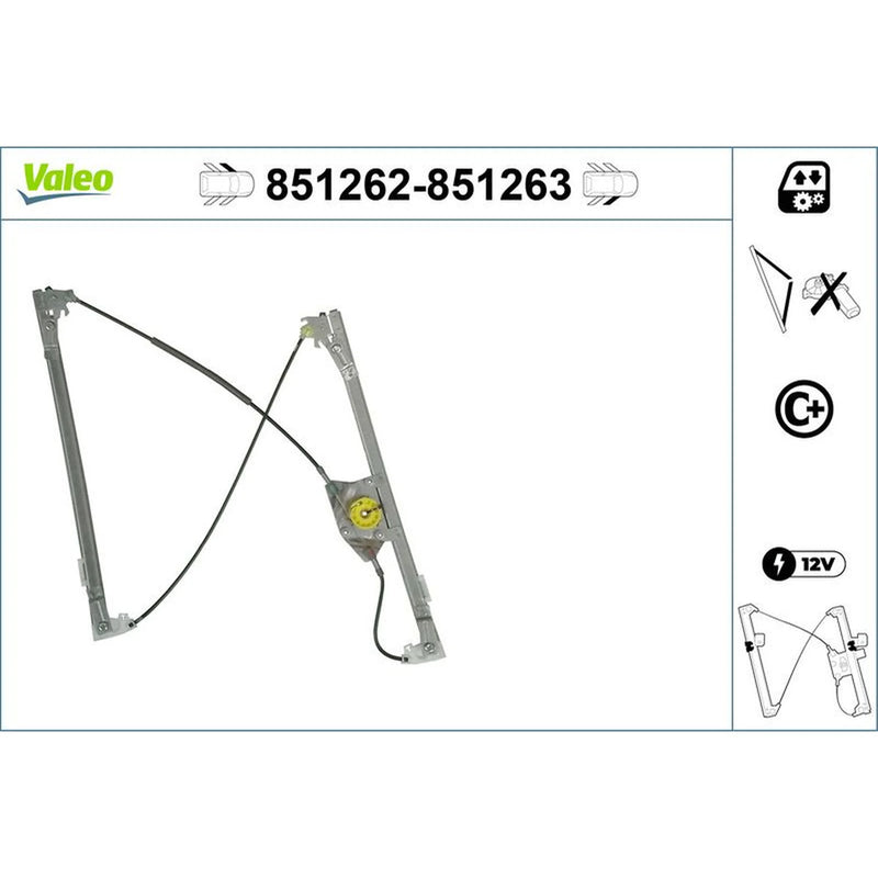 Valeo Electric Window Regulator Lifter Right Front 851263