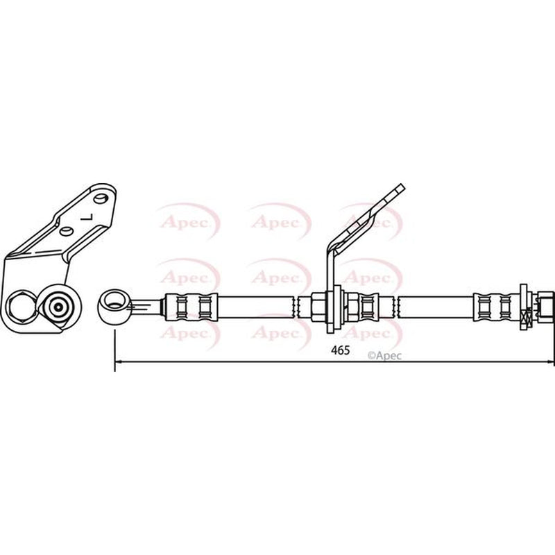 Apec Brake Hydraulic Hose Line Front Left fits Honda Accord 1999-2002