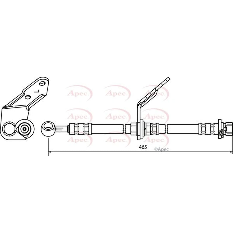 Apec Brake Hydraulic Hose Line Front Left HOS3550