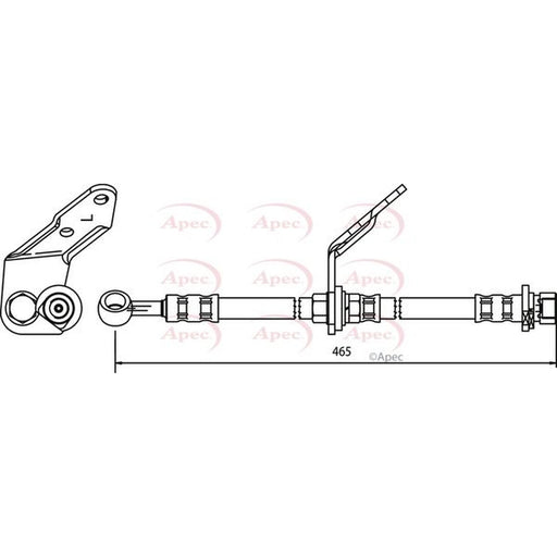 Apec Brake Hydraulic Hose Line Front Left fits Honda Accord 1999-2002