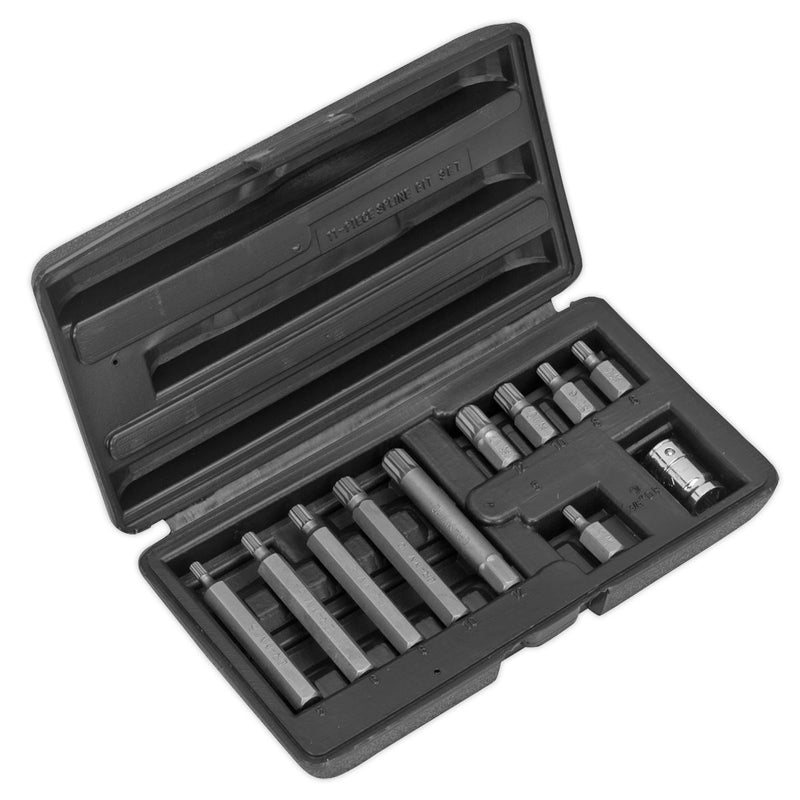 Seigen by Sealey Spline Bit & Holder Set 11pc - 3/8"Sq Drive S0534 Seigen by Sealey  - Dynamic Drive