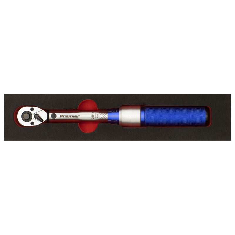 Sealey Torque Wrench Micrometer Style 3/8"Sq Drive 5-25Nm Calibrated STW902 Sealey - Dynamic Drive