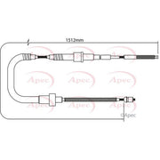 Apec Handbrake Cable Left Rear fits Seat Cordoba 1993-2002 1.4 1.6 1.9