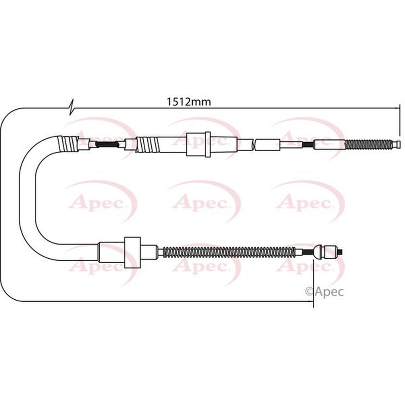 Apec Handbrake Cable Left Rear fits Seat Cordoba 1993-2002 1.4 1.6 1.9