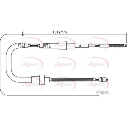 Apec Handbrake Cable Right Rear CAB1399