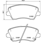 Brembo 4 x Front Brake Pad Set fits Hyundai Elantra VI 2016-2020 2.0