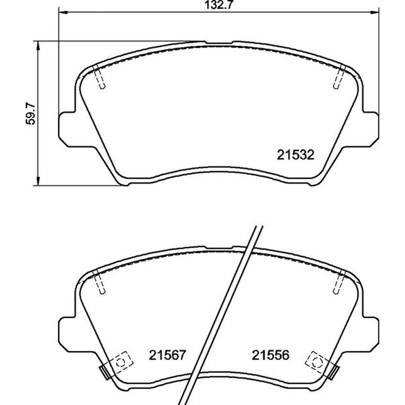 Brembo 4 x Front Brake Pad Set fits Hyundai Elantra VI 2016-2020 2.0