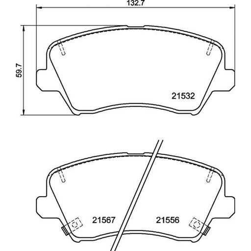 Brembo 4 x Front Brake Pad Set fits Hyundai Elantra VI 2016-2020 2.0
