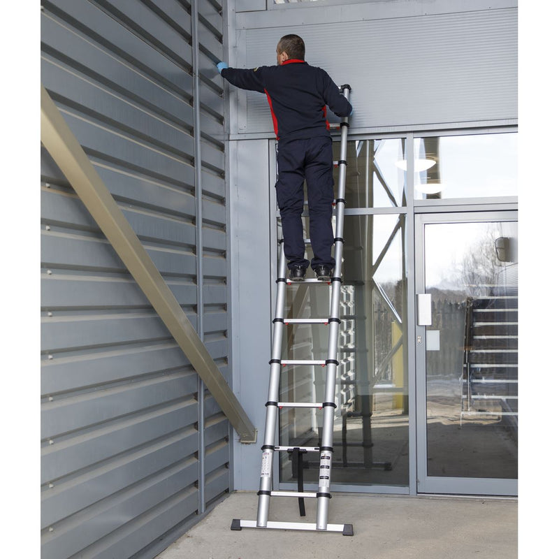 Sealey Telescopic Ladder 11-Tread Aluminium - BS EN 131 ATL11 Sealey - Dynamic Drive