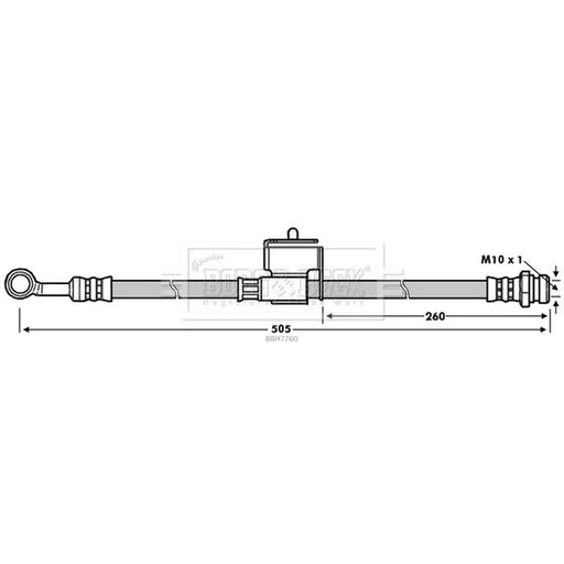 Borg & Beck Brake Hydraulic Hose Line Rear Left BBH7760