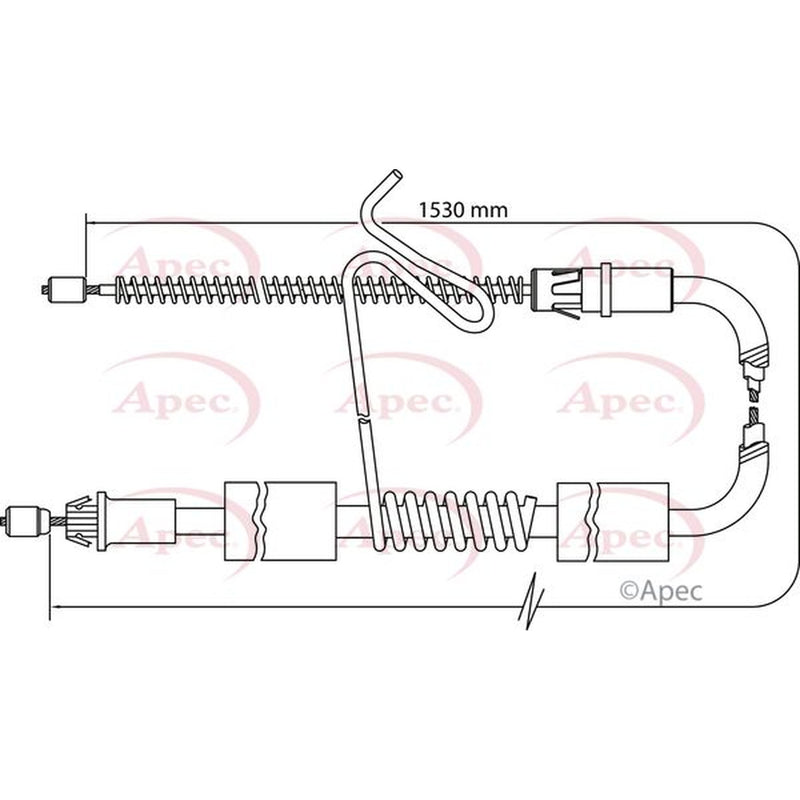 Apec Handbrake Cable Left Rear fits Ford Transit 2000-2006 2.3 2.4