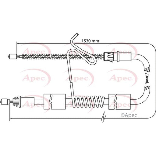 Apec Handbrake Cable Left Rear fits Ford Transit 2000-2006 2.3 2.4