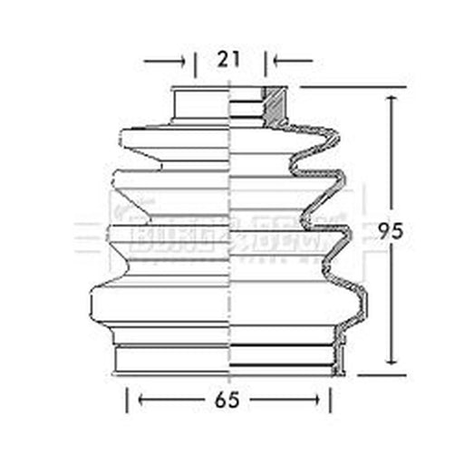 Borg & Beck Drive Shaft Bellow Kit transmission sided BCB2687