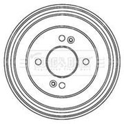 Borg & Beck Brake Drum Assembly Rear BBR7207