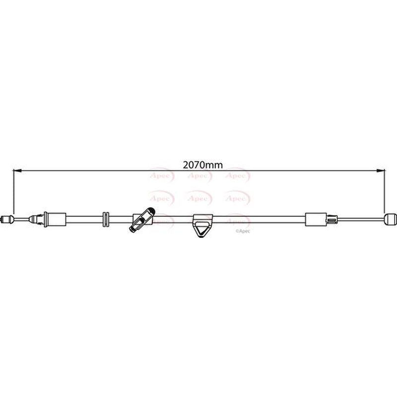 Apec Handbrake Cable Right Rear fits Ford Galaxy II 2006-2015