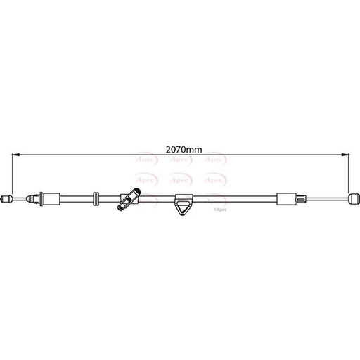 Apec Handbrake Cable Right Rear fits Ford Galaxy II 2006-2015