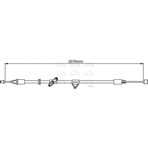 Apec Handbrake Cable Right Rear CAB1158
