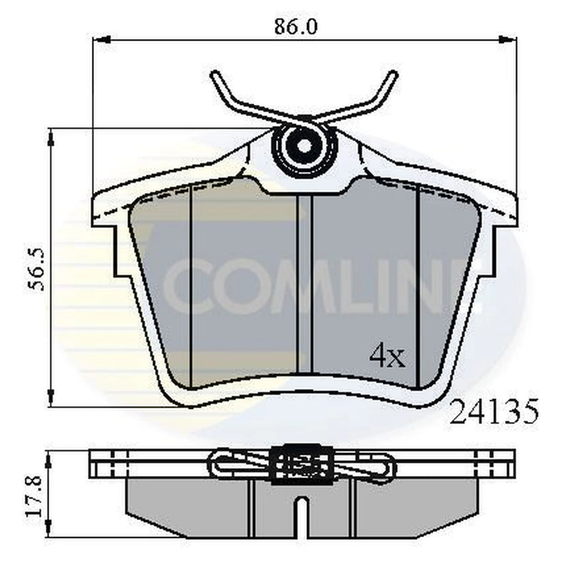 Comline Rear Brake Pad Set fits Citroën C5 III 2008-2017 1.6 1.8 2.0 2.2 2.7 3.0