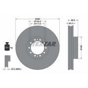 Textar 2 x Internally Vented Brake Discs 93192000