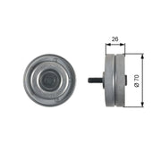 Gates V-Ribbed Belt Deflection/Guide Pulley T36466
