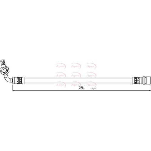 Apec Brake Hydraulic Hose Line Rear Right fits Toyota Rav 4 2000-2005 1.8 2.0