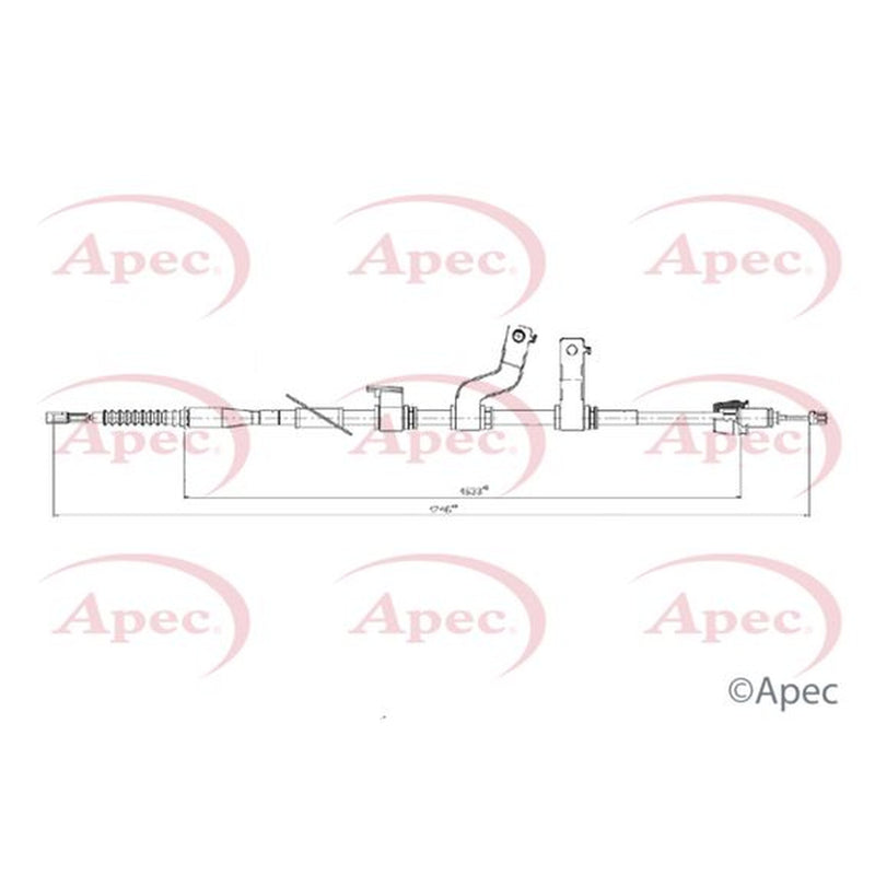 Apec Handbrake Cable Left Rear fits Hyundai I30 2011-2016 1.4 1.6