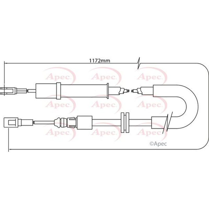 Apec Handbrake Cable Left Rear fits Mercedes-Benz V-Class 1996-2003