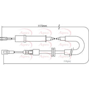 Apec Handbrake Cable Right Rear CAB1295