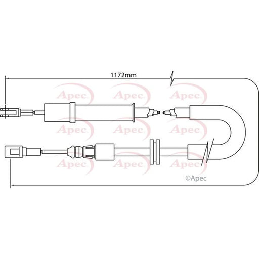 Apec Handbrake Cable Right Rear CAB1295