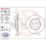 Brembo 2 x Front Brake Discs 09.8665.11-x2
