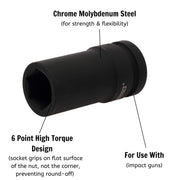 Teng Tools 1" Deep Thinwall Impact Socket DIN Metric 32mm Teng Tools - Dynamic Drive