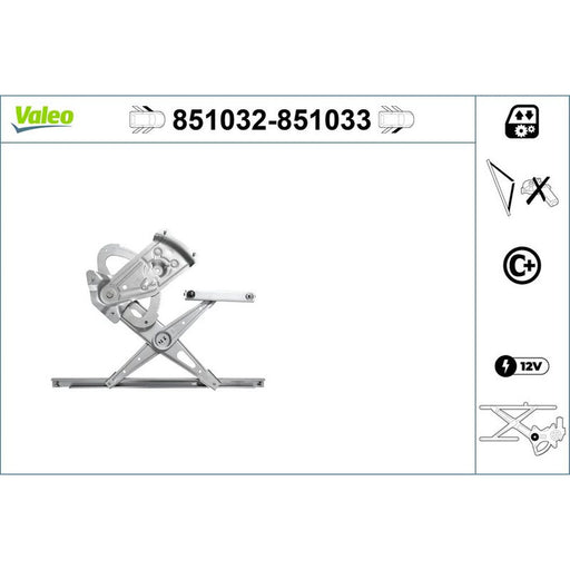 Valeo Electric Window Regulator Lifter Right Front 851033