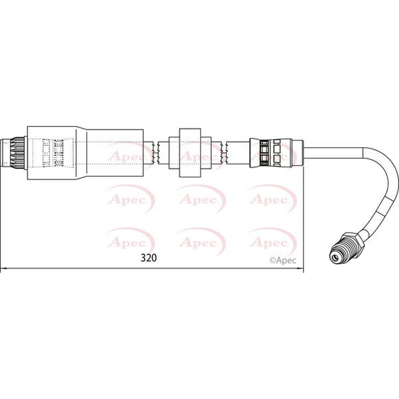 Apec Brake Hydraulic Hose Line Rear Left fits Renault Kangoo 2001 on 1.6 1.9