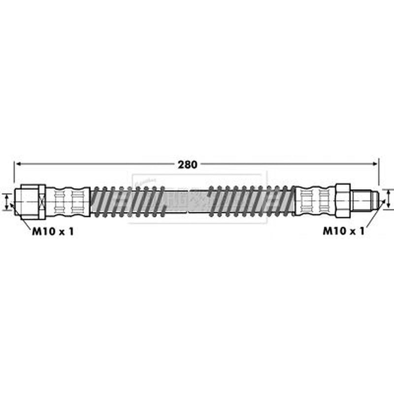 Borg & Beck Brake Hydraulic Hose Line Rear Right BBH7094