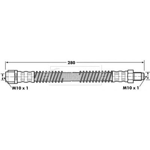 Borg & Beck Brake Hydraulic Hose Line Rear Right BBH7094