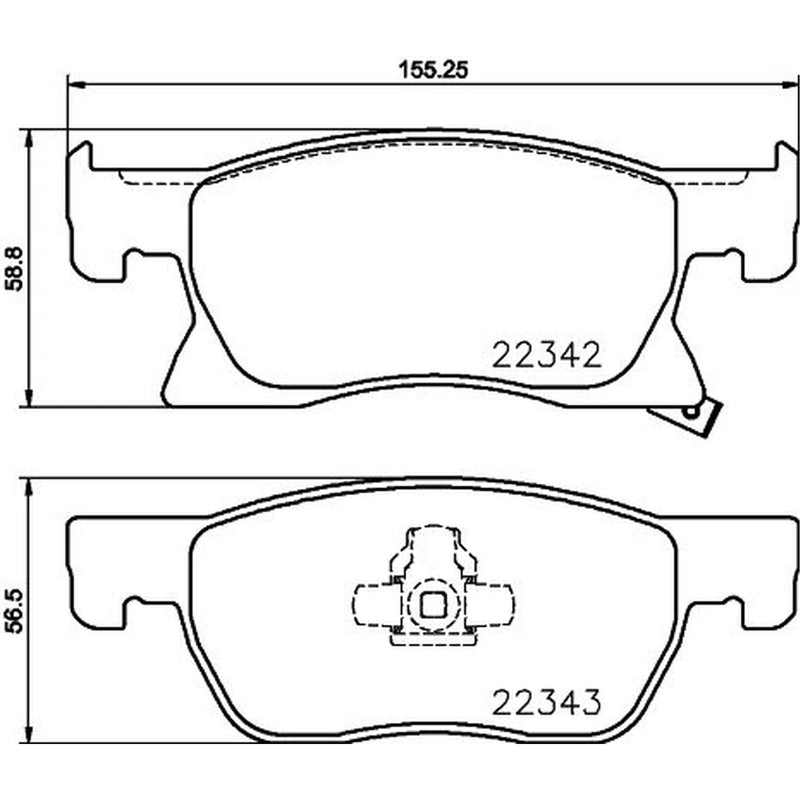 Mintex Front Brake Pad Set fits Opel Astra K 2015-2021 1.0 1.2 1.4 1.5 1.6