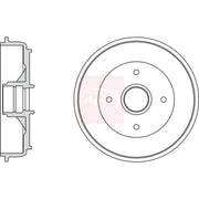 Apec Brake Drum Assembly Rear fits Citroën C-Elysee 2012-2018 1.2 1.5 1.6