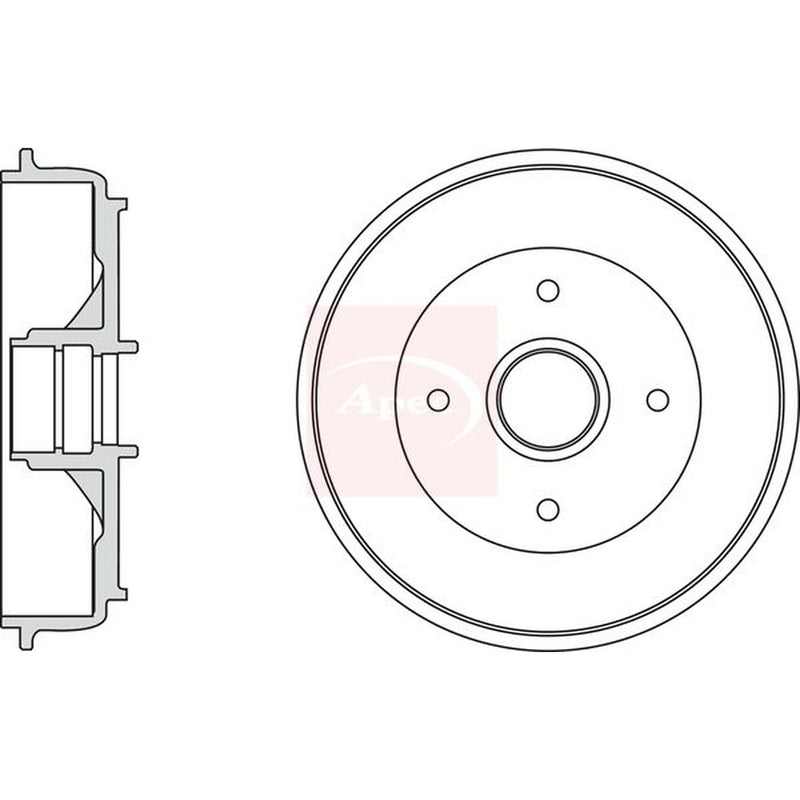 Apec Brake Drum Assembly Rear fits Citroën C-Elysee 2012-2018 1.2 1.5 1.6