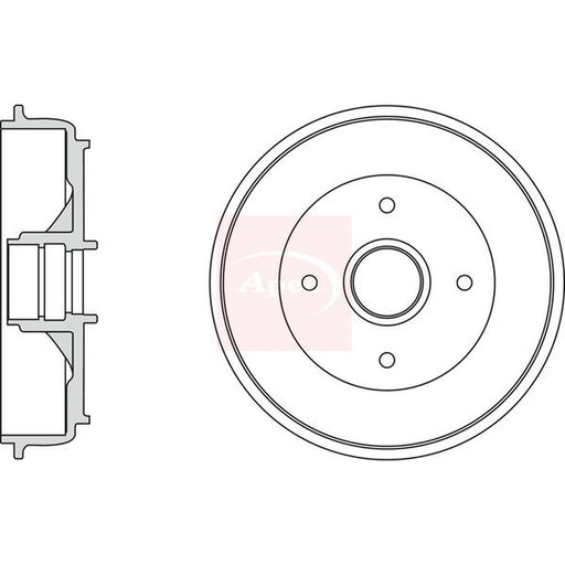 Apec Brake Drum Assembly Rear fits Citroën C-Elysee 2012-2018 1.2 1.5 1.6