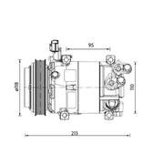 Mahle Air Conditioning Compressor fits Hyundai I20 I 2012-2015 1.2