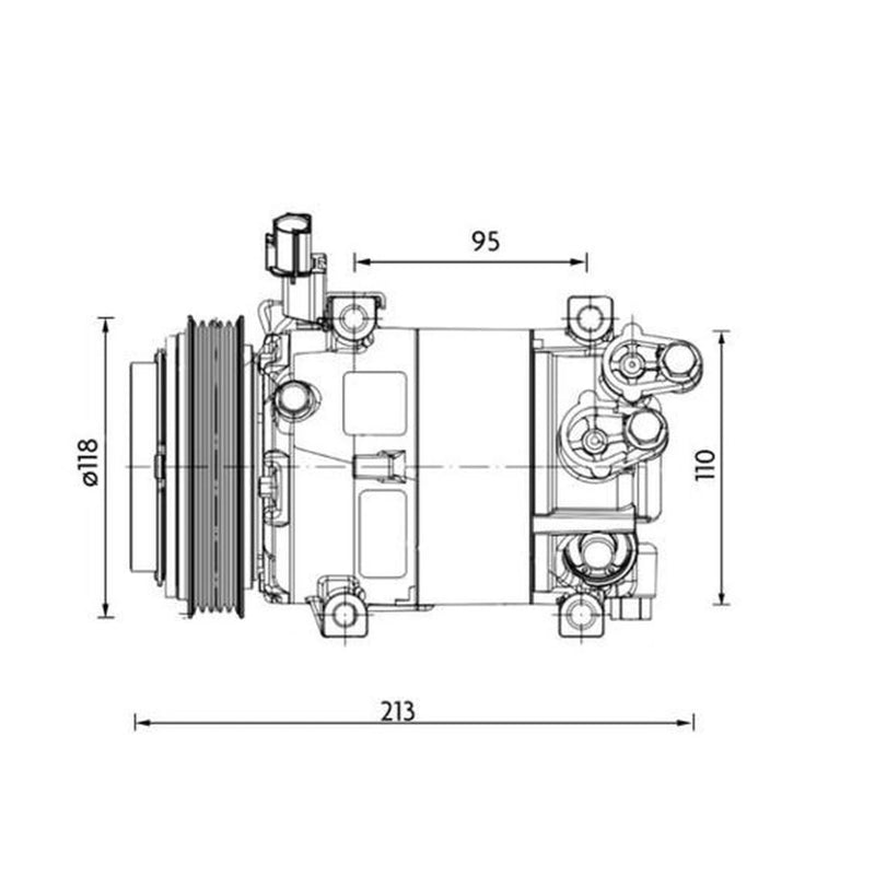 Mahle Air Conditioning Compressor fits Hyundai I20 I 2012-2015 1.2