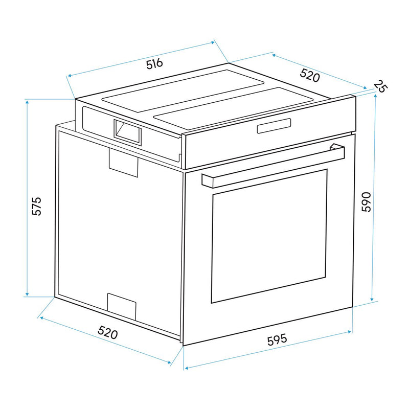 Baridi Integrated Fan-Assisted Electric Oven 60cm 55L Capacity Baridi - Dynamic Drive