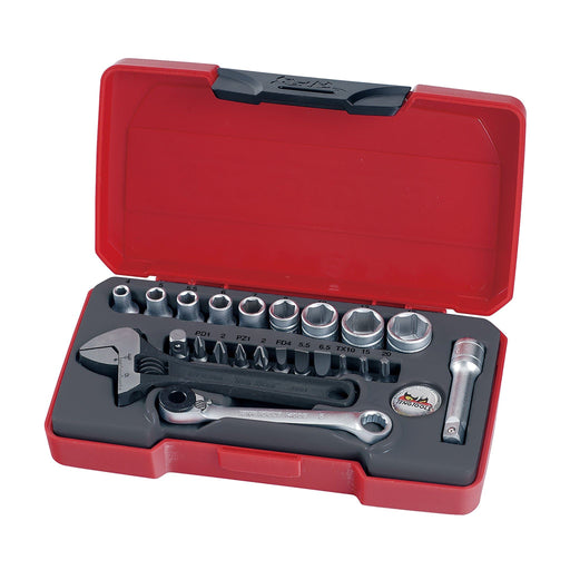 Teng Tools 1/4" Socket Set 6 pt 23 Pieces Teng Tools - Dynamic Drive