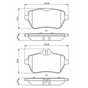 Bosch Front & Rear Pads fits Mercedes-Benz Cla 2013-2019 117.346