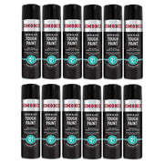 12 x Simoniz Large Tough Satin Black Aerosol Car Auto Spray Paint 500ml SIMONIZ  - Dynamic Drive