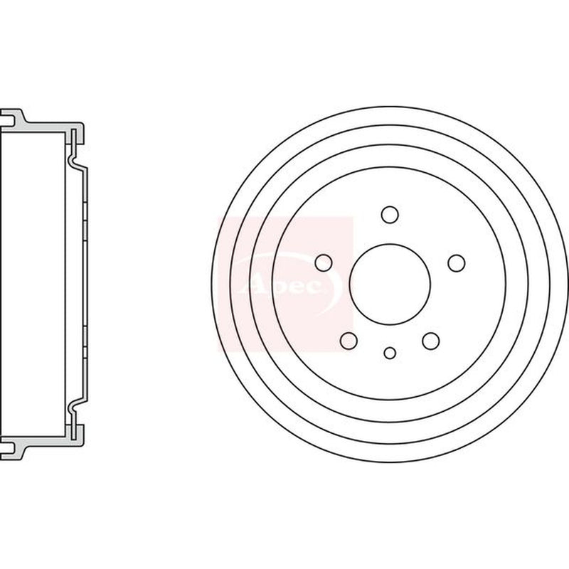 Apec Brake Drum Assembly Rear fits Opel Astra G Estate 1999-2005 1.6 1.7 2.0
