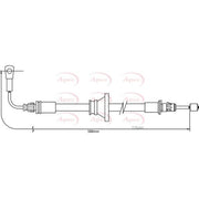 Apec Handbrake Cable Front fits Opel Vivaro A 2006-2014 2.0 2.5