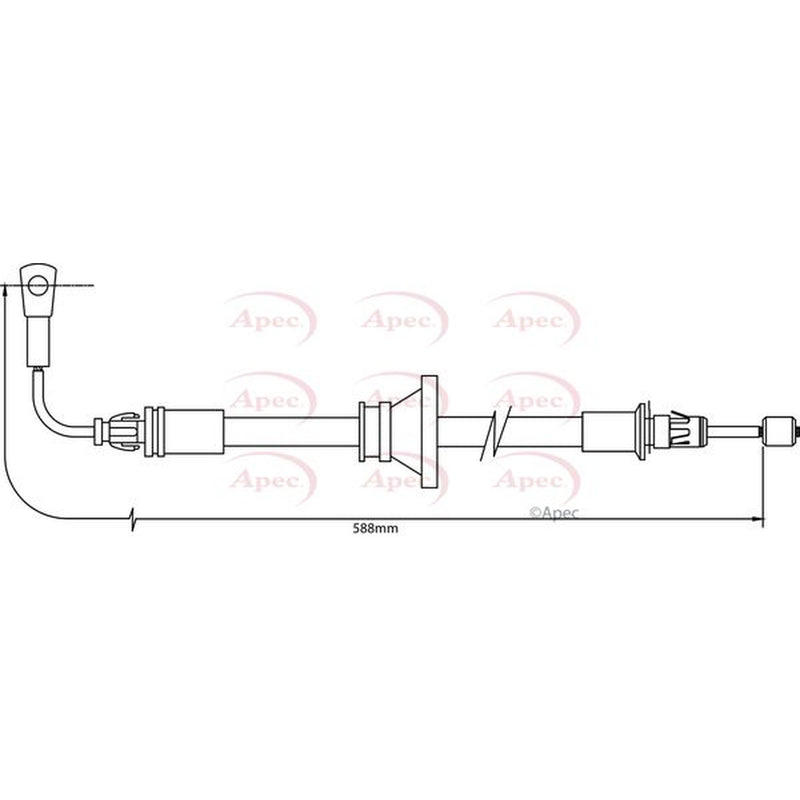Apec Handbrake Cable Front fits Opel Vivaro A 2006-2014 2.0 2.5
