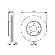 Bosch 2 x Vented Brake Discs